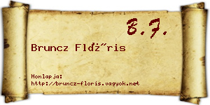 Bruncz Flóris névjegykártya